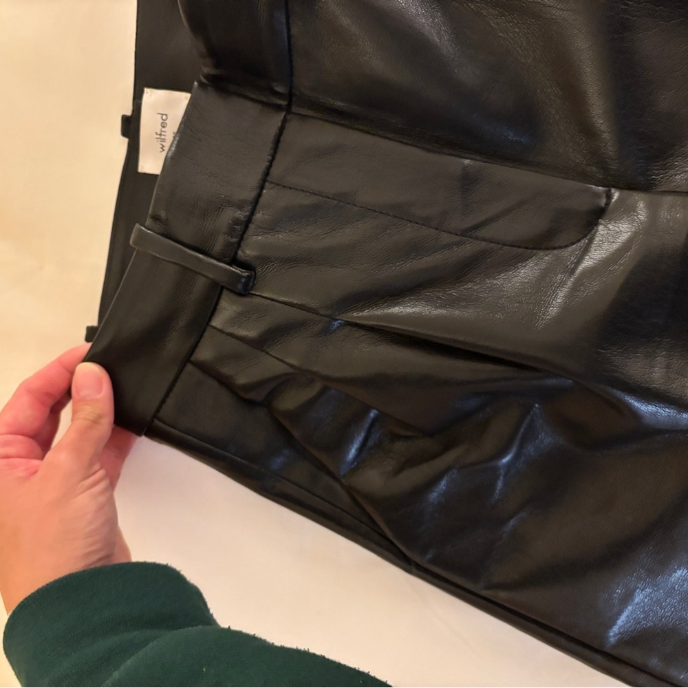 Wilfred vegan leather Black Women's Trousers The Effortless Pant™ New - Picture 12 of 15